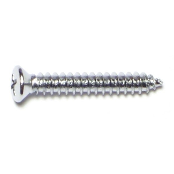 Midwest Fastener Sheet Metal Screw, #10 x 1-1/4 in, Chrometint Steel Oval Head Phillips Drive, 20 PK 72194 - main
